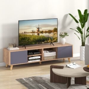 TV staliukas su atviromis lentynomis
